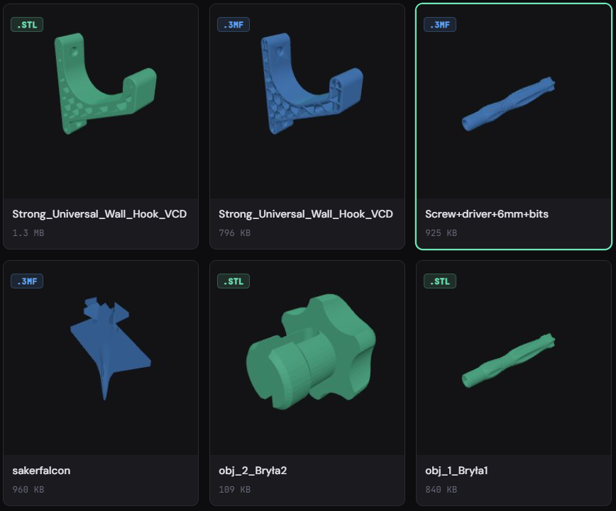 Thumbnail grid close-up